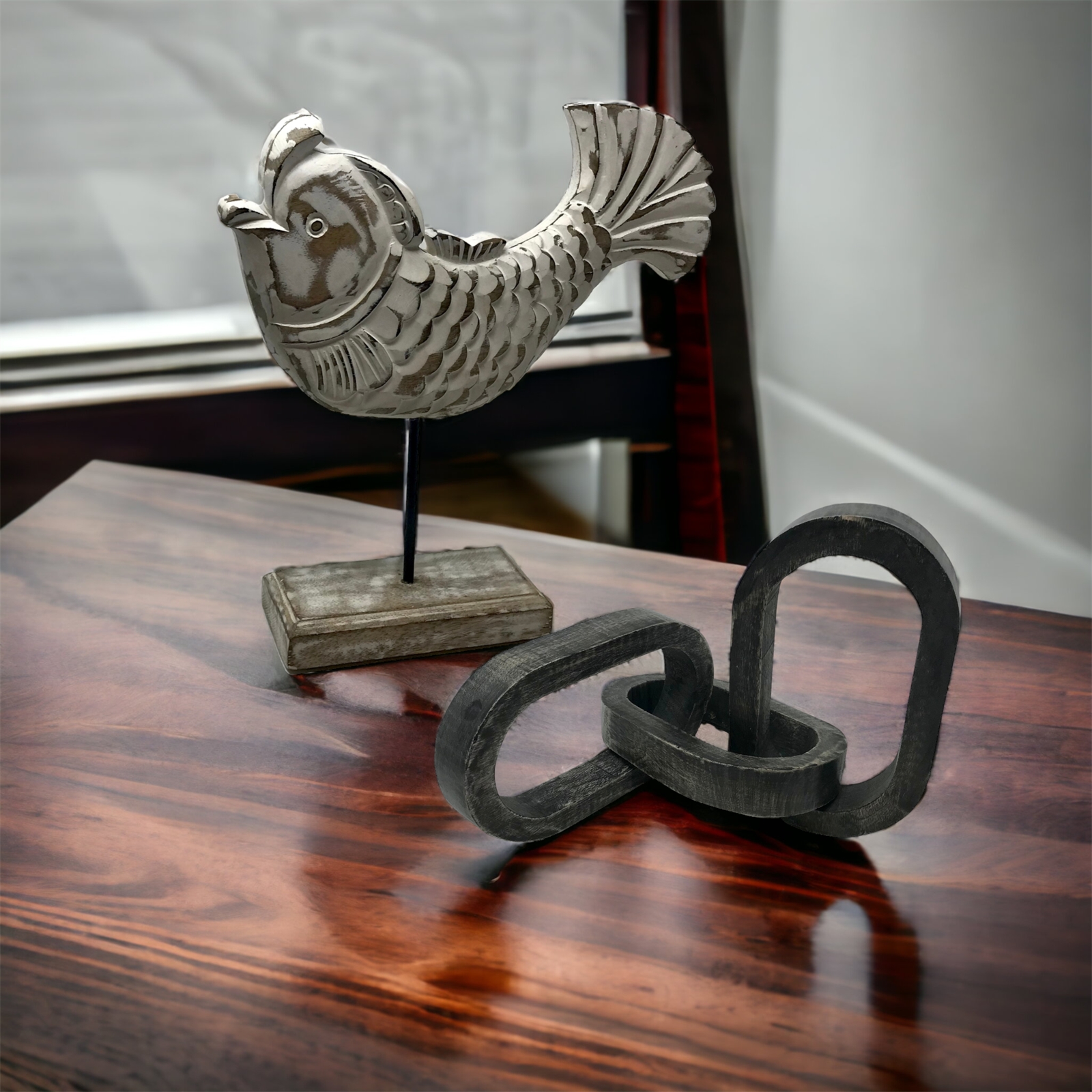 Carmen Coifish on Stand-White Wash